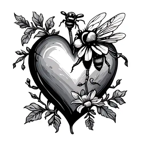 Property Of Roy Lee Across A Heart With A Small Flower And Bee