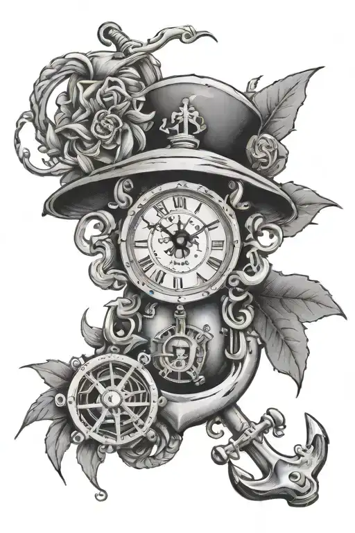 Drugs Drink Girls Time Anchor Clock Medicine