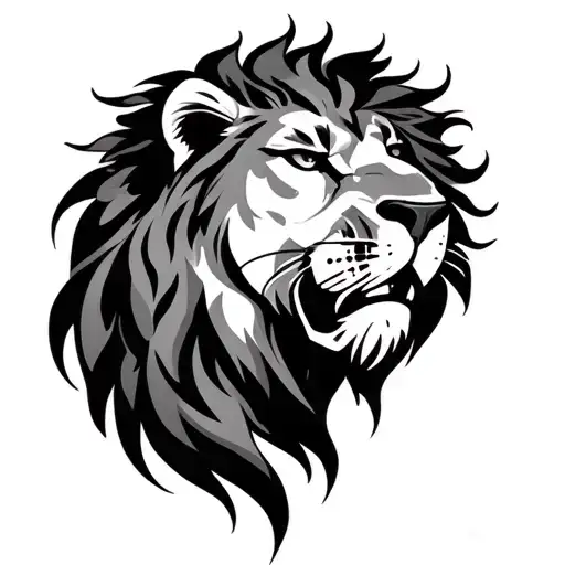 Flaming Lion With A Scar On It's Left Eye Realistic