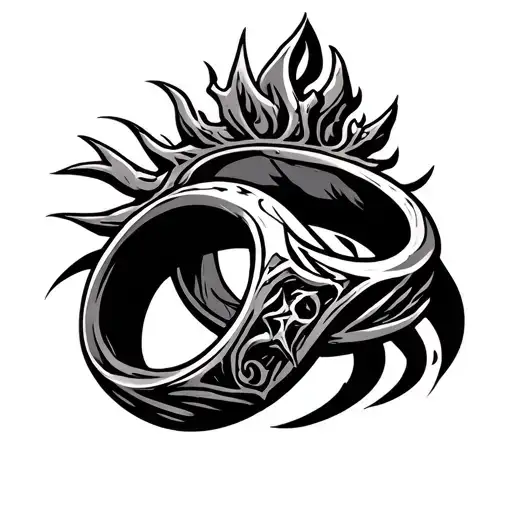 The Elden Ring Logo Incorporating Elements
