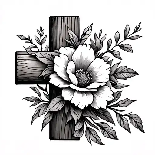 June Birth Flower On A Wooden Cross