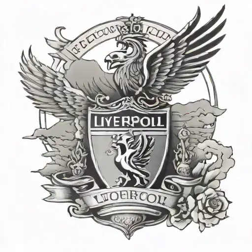 A Liverpool Football Club Emblem Incorporated Into A Mountain Landscape