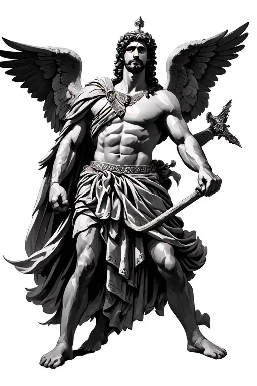 Roman Warrior With Angels