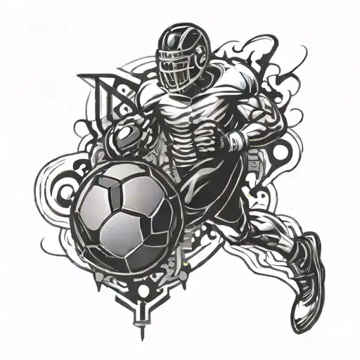 A Software Code Integrated With Football And Mma Symbols