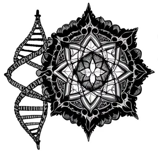 Dna And Antibody Sacred Geometry Mandala
