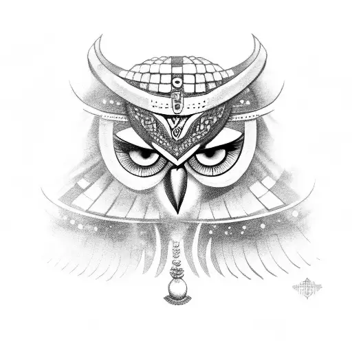 Spartan Chola Woman With An Owl And A Moon Smoking