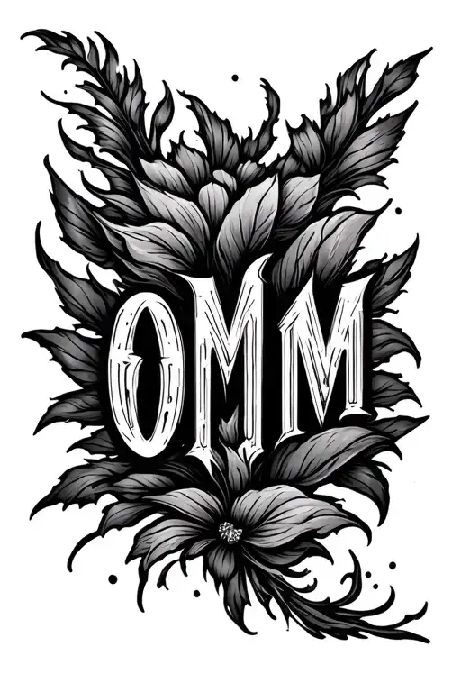 The Letters Omm In Running Writing With A Pretty Flourish At The End