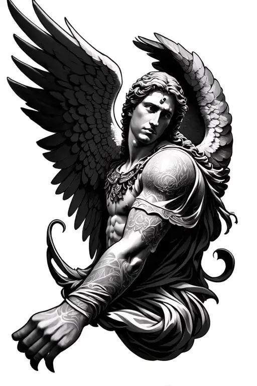 Left Arm Sleeve Wing To Archangel Michael