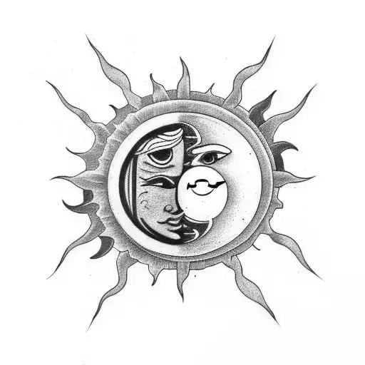 Sun And Moon With Name And Date