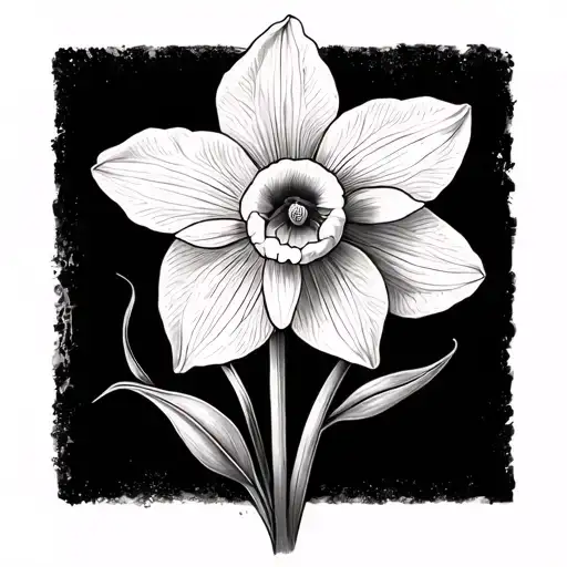 Can You Create A Dainty Fine Line Tattoo Of A Narcissus And Sweet Pea Flower
