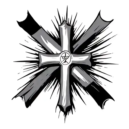 Christian Cross Combined With Macedonia Flag