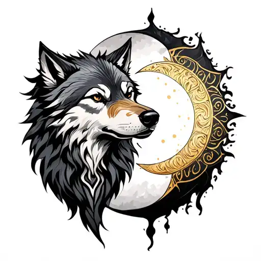 Norse Wolf Skoll And Hati Sun And Moon