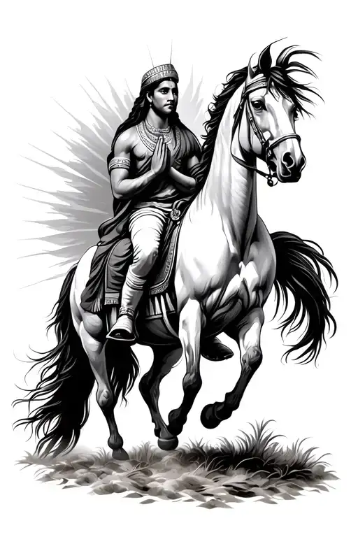 Indian On Horse Praying Hands