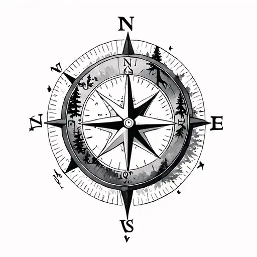 Compass With Trees Forarm