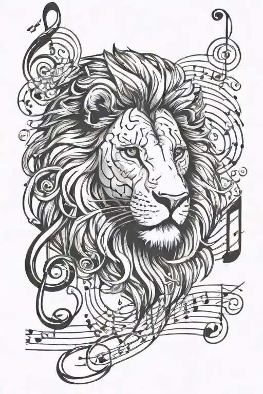 Java Code Flowing Into Music Notes With A Lion