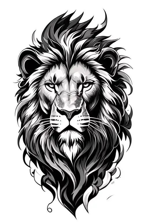 Lion And Warrior Mixed Together