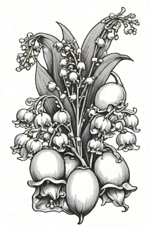 Lily Of The Valley Flower With A Crown And Semi Colon