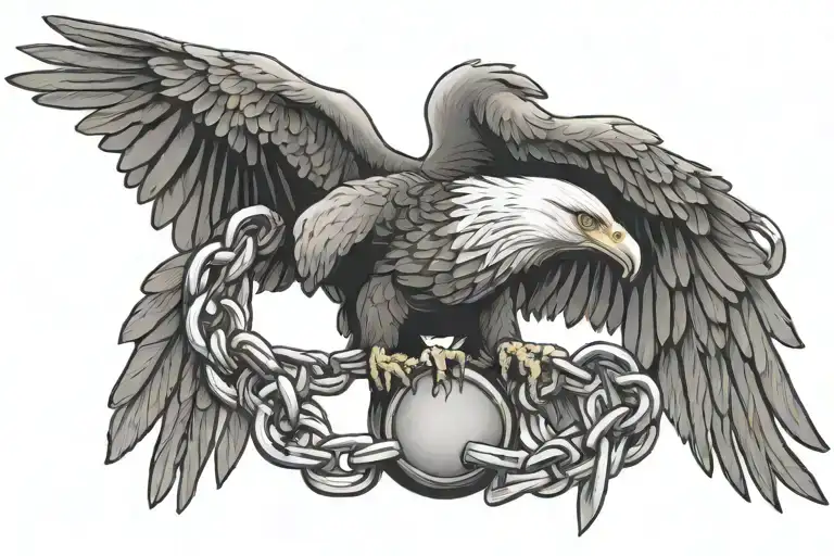 Soaring Eagle Holding Chain Wrapped