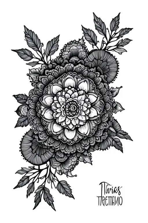 Mandala With Lace And Foliage Background Forearm
