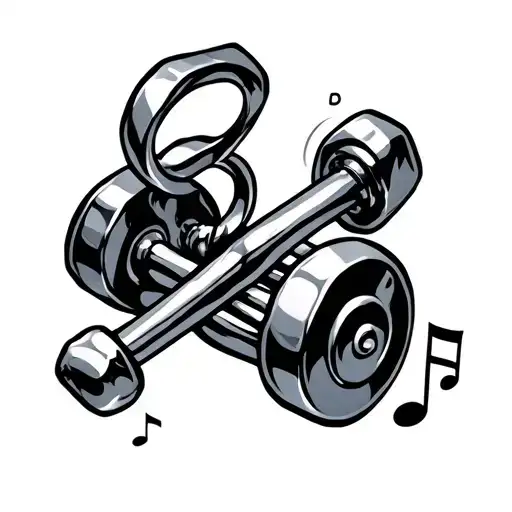Dumbell And Metal Music Notes