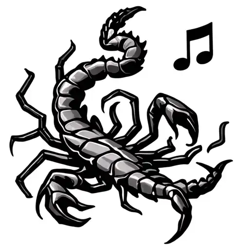 Computers And Scorpion Music Note Intertwined