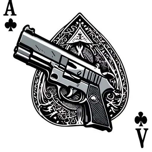 Playing Card With A Gun