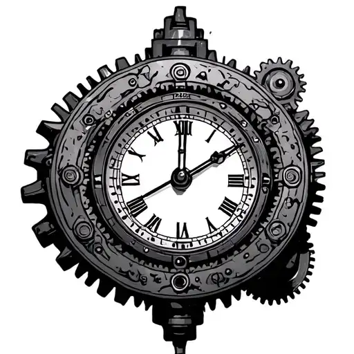 Machines Gears Clock