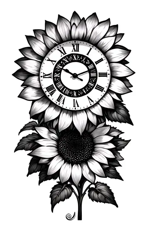 Sunflower Clock Face
