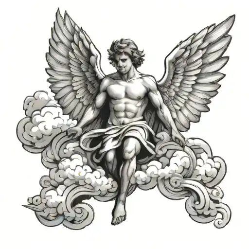 Male Angel Clouds Forming The Shape