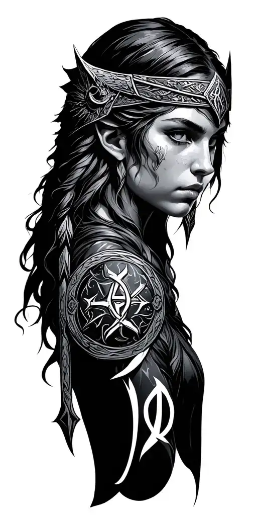 Norse Runes Freya Norse Goddes Wearing