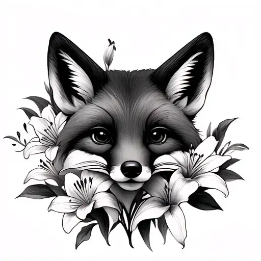 4 Children's Names Lily Flowers Fox