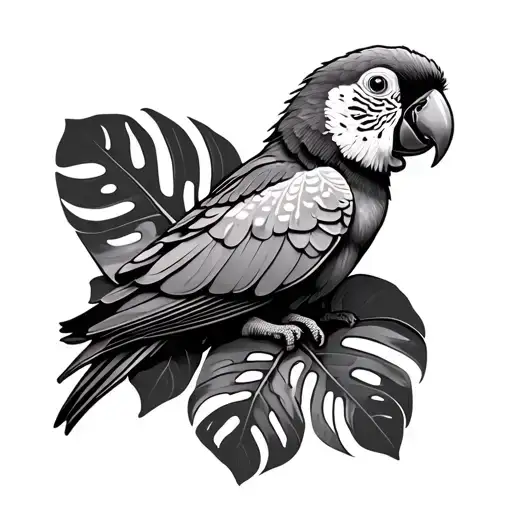 Plant Monstera Parrot Conure