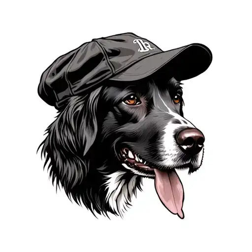 Hunting Dog With Flack Cap