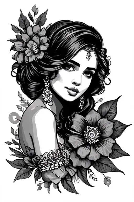 South Asian Woman Pin Up