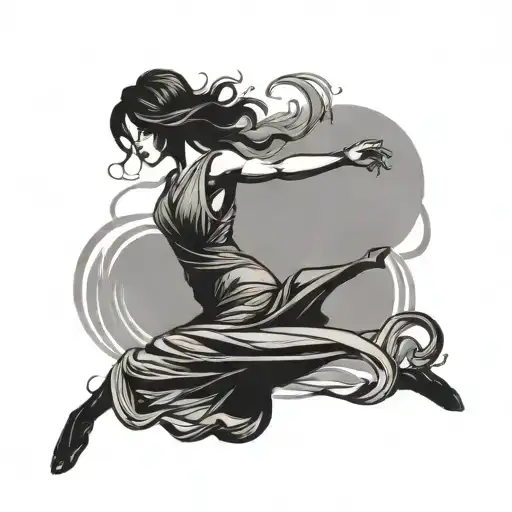 Daughter Dancing Silhouette Surrounded