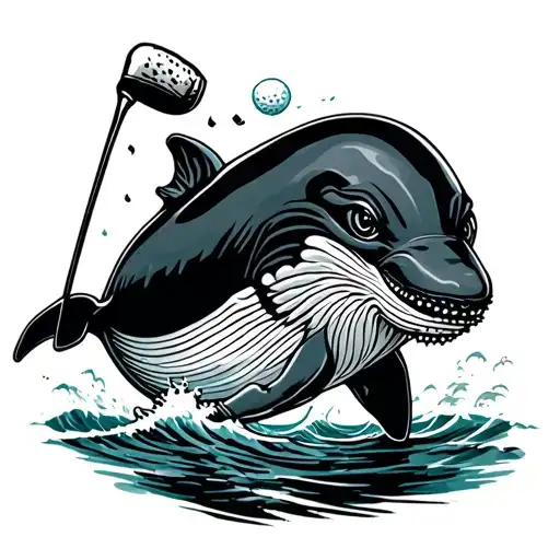 Golfing Beer Ocean Fun Whale