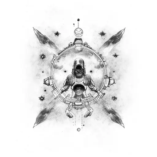 Sleeve With Galaxy And Aliens