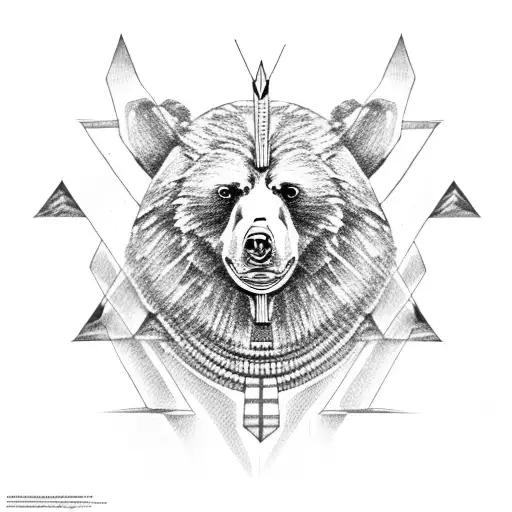 Egyptian Pharaoh And A Bear