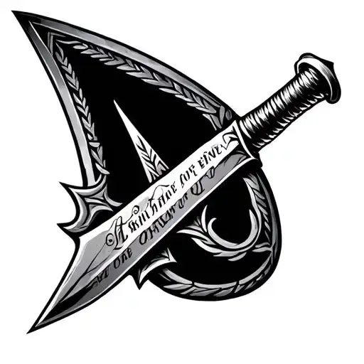 Dagger With Text On The Blade