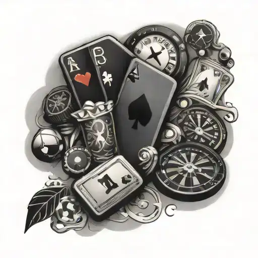 Gambling Themed Tattoo With Words