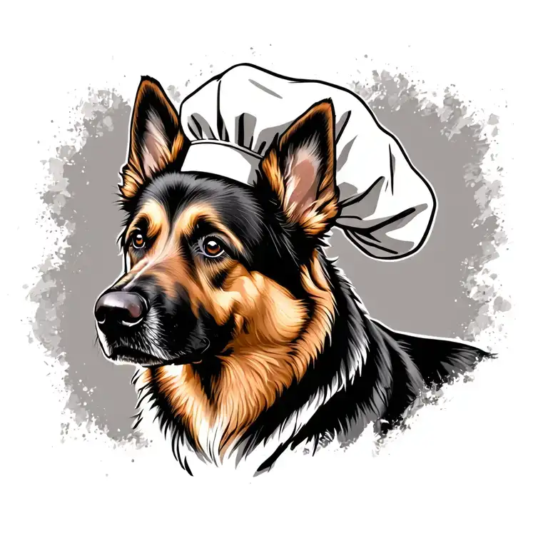 A Terryfing German Shepard Dog Wearing A Chef Hat