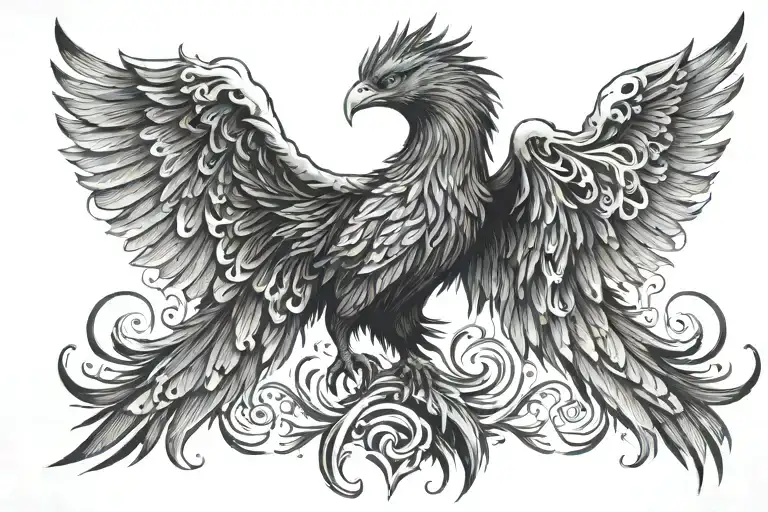 A Phoenix Rising From The Ashes With A Cinematic Background