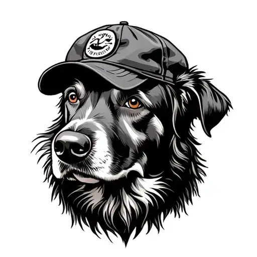 Hunting Dog With Flack Cap