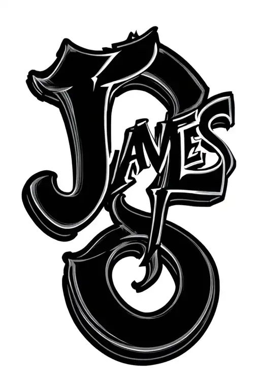 James Lettering Graffiti Style Mural