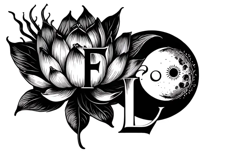 Lotusbloem Sun Moon Letters F And L Protection