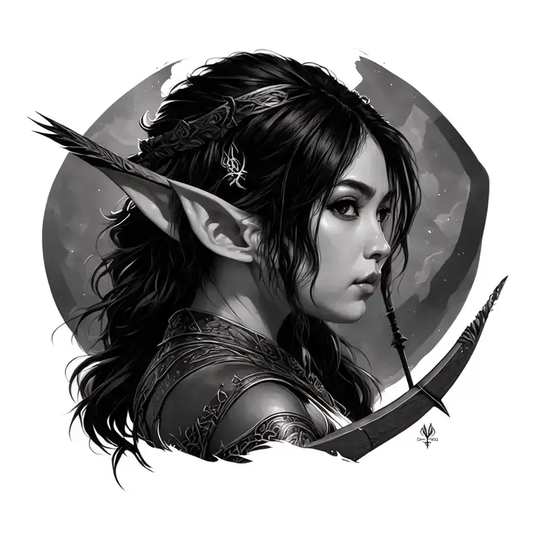 Female Asian Elf Sagittarius Archer Portrait