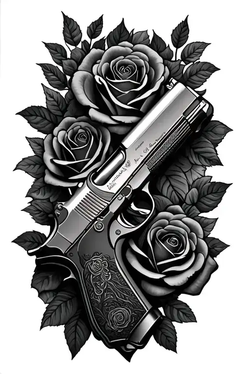 Taurus Tx22 Gun In A Bed Of Roses