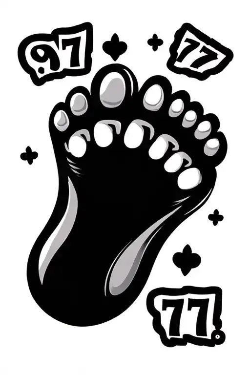 Baby Foot Print Slot Machine Showing 777
