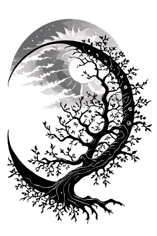 Moon And Sun And Tree Of Life