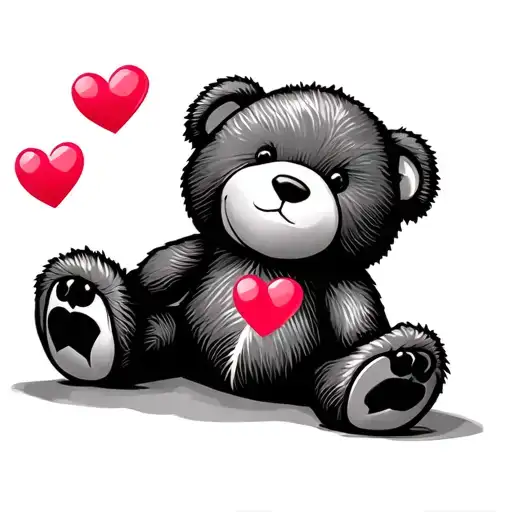 Teddy Bear With Hearts